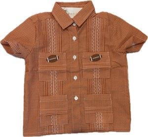 Boys Orange Gameday Guayabera