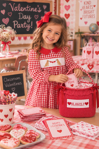 PRE-ORDER: Girls Puppy Love Smocked Dress (ETA January)
