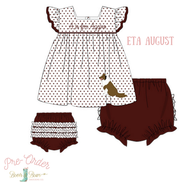 Girls Texas A&M - A is for Aggies Diaper Set (Officially Licensed)