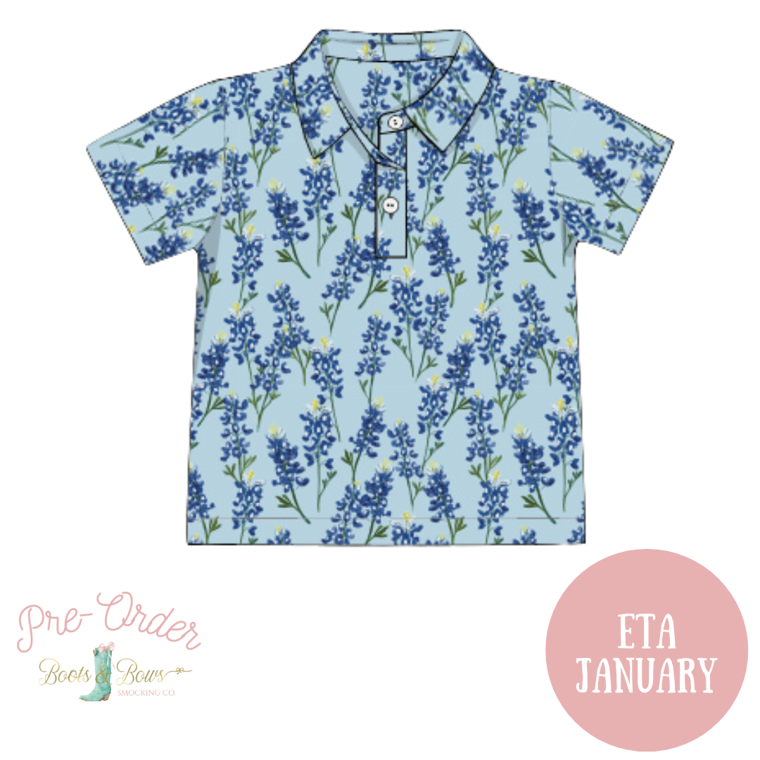 PRE-ORDER: Boys Bluebonnet Dreams Polo (ETA February)