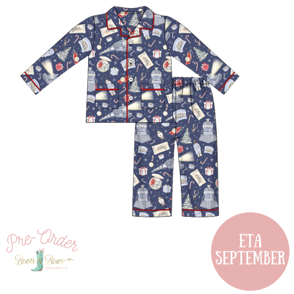 Boys Magical Train Ride Button-up Pajamas