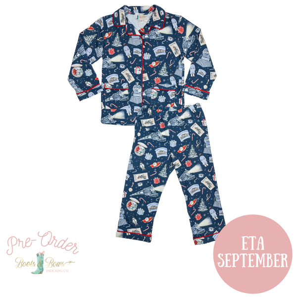 Boys Magical Train Ride Button-up Pajamas