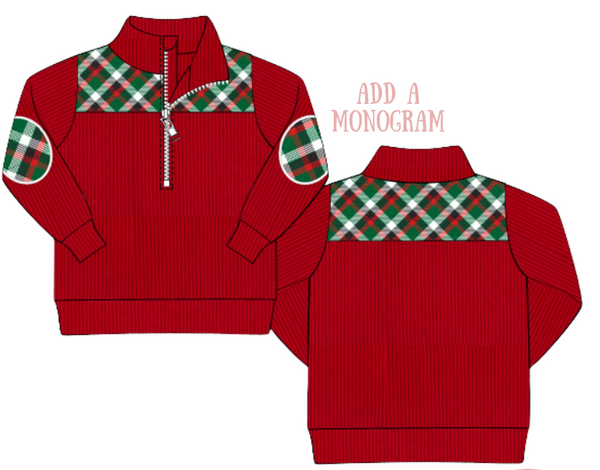Boys Christmas Plaid Pullover