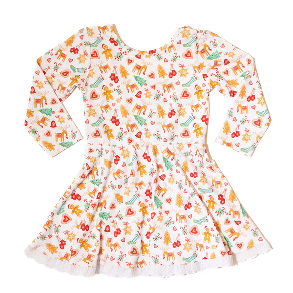 PRE-ORDER: Girls Gingerbread Twirl Dress (ETA OCTOBER)