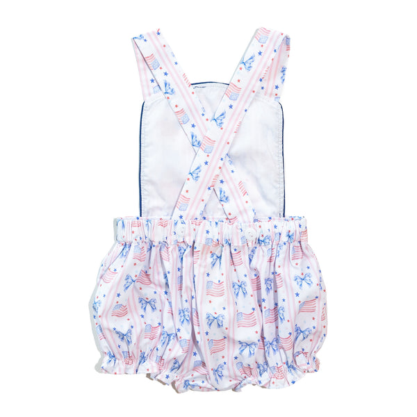 Girls American Flag Sunsuit Bubble
