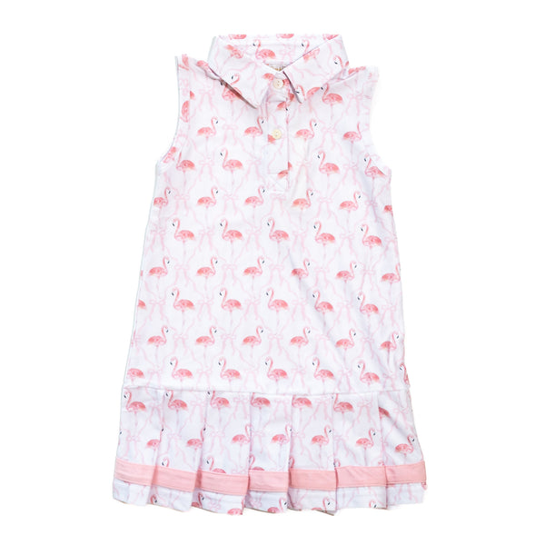 Girls Pink Flamingo Athletic Dress