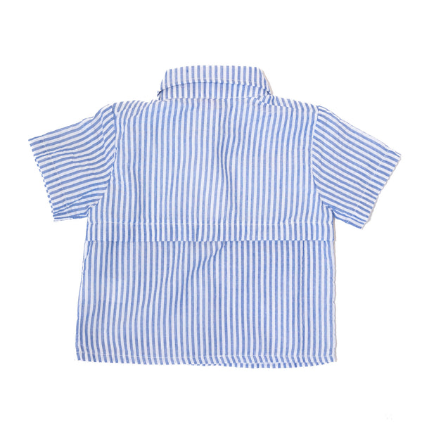 Boys Seersucker Flag Fishing Shirt