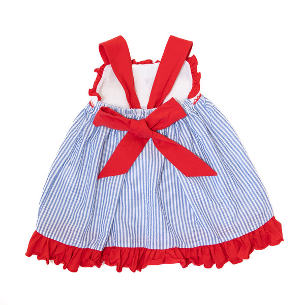 Girls American Flag Seersucker Dress