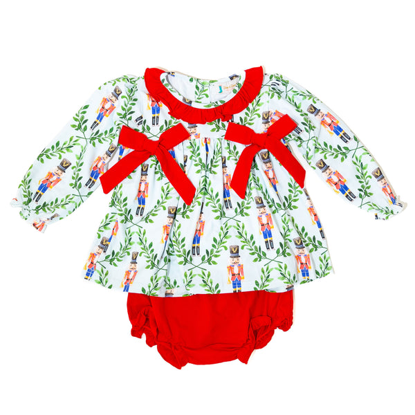 Girls Red Nutcracker Diaper Set