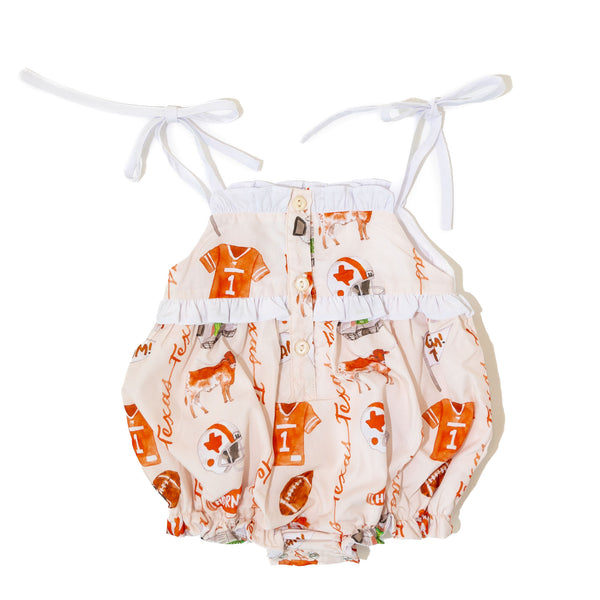 Girls Texas Longhorn Gameday Spirit Smocked Bubble - Officially Licensed