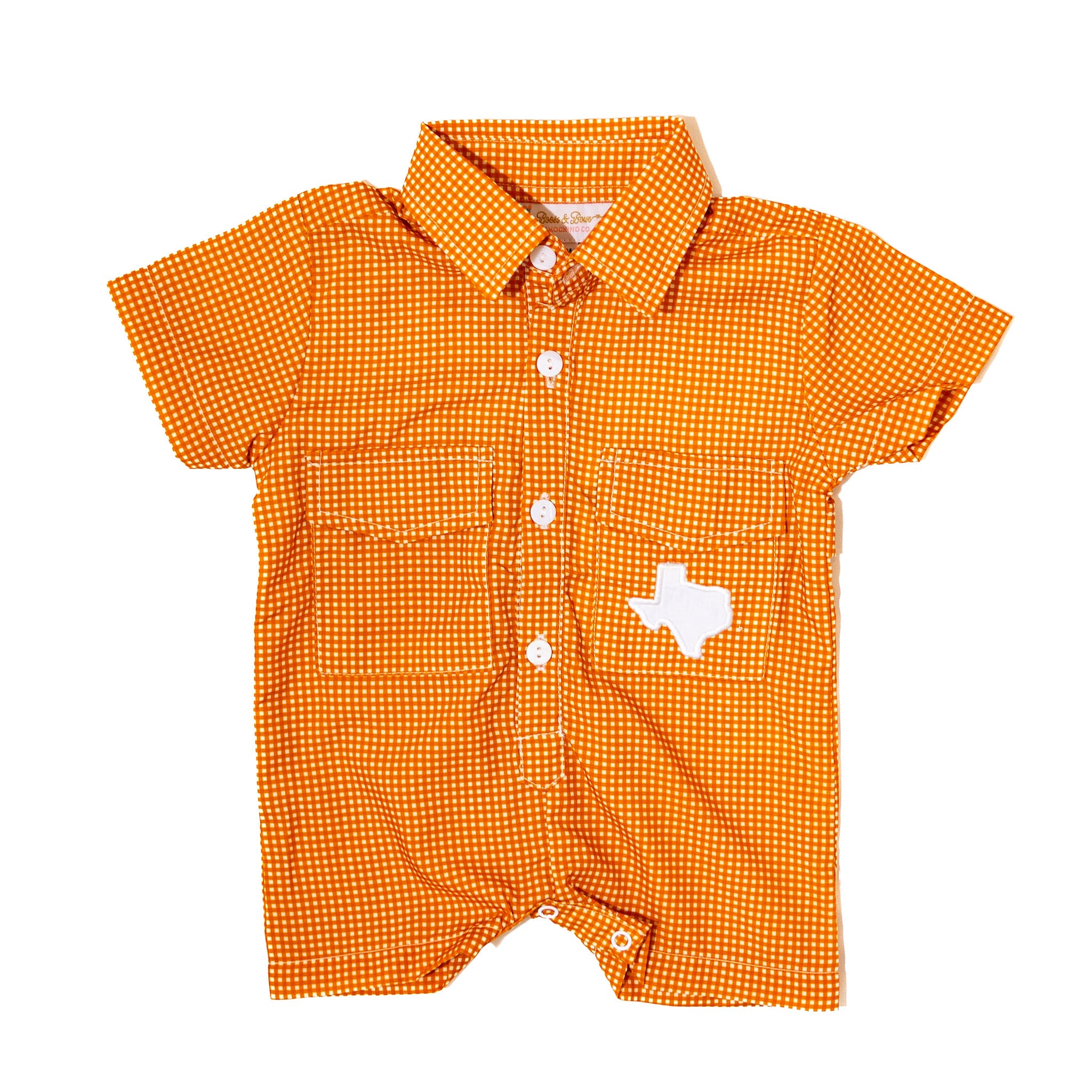 Boys Gameday Fishing Shirt Romper - UNIVERSITY OF TEXAS