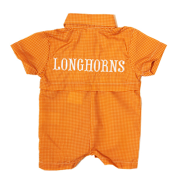 Boys Gameday Fishing Shirt Romper - UNIVERSITY OF TEXAS