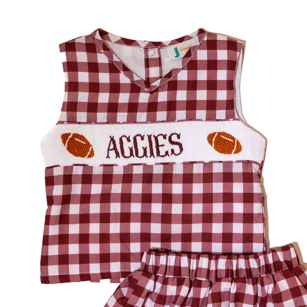 Girls Smocked Cheerleader Outfit - TEXAS A&M (Officially Licensed)