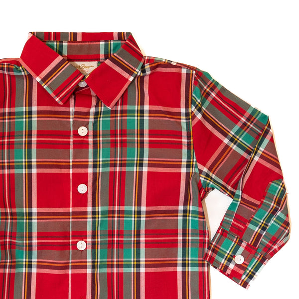 PRE-ORDER: Boys Christmas Plaid Button-Up Shirt (ETA OCTOBER)