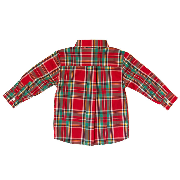 PRE-ORDER: Boys Christmas Plaid Button-Up Shirt (ETA OCTOBER)