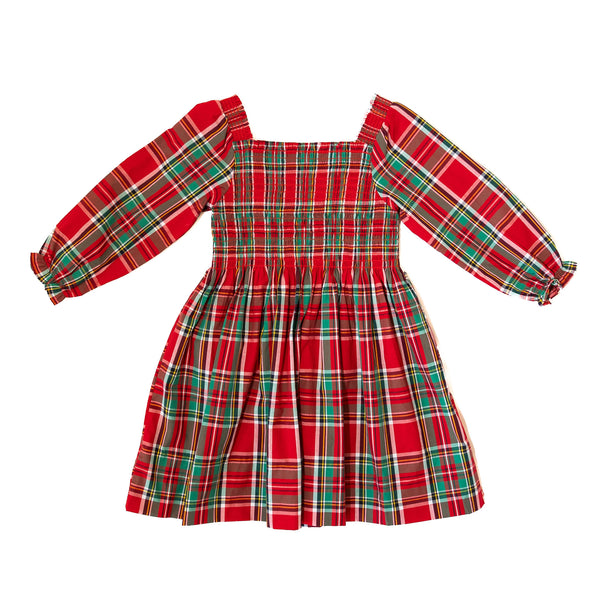 PRE-ORDER: Girls Christmas Plaid Smocked Dress (ETA OCTOBER)