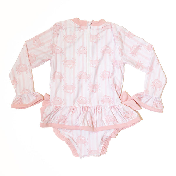 Girls Pink Crab Swimsuit