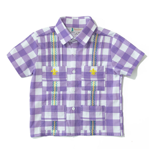 Boys Mardi Gras Guayabera Shirt