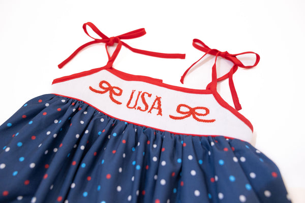Girls USA & Bows Smocked Sundress