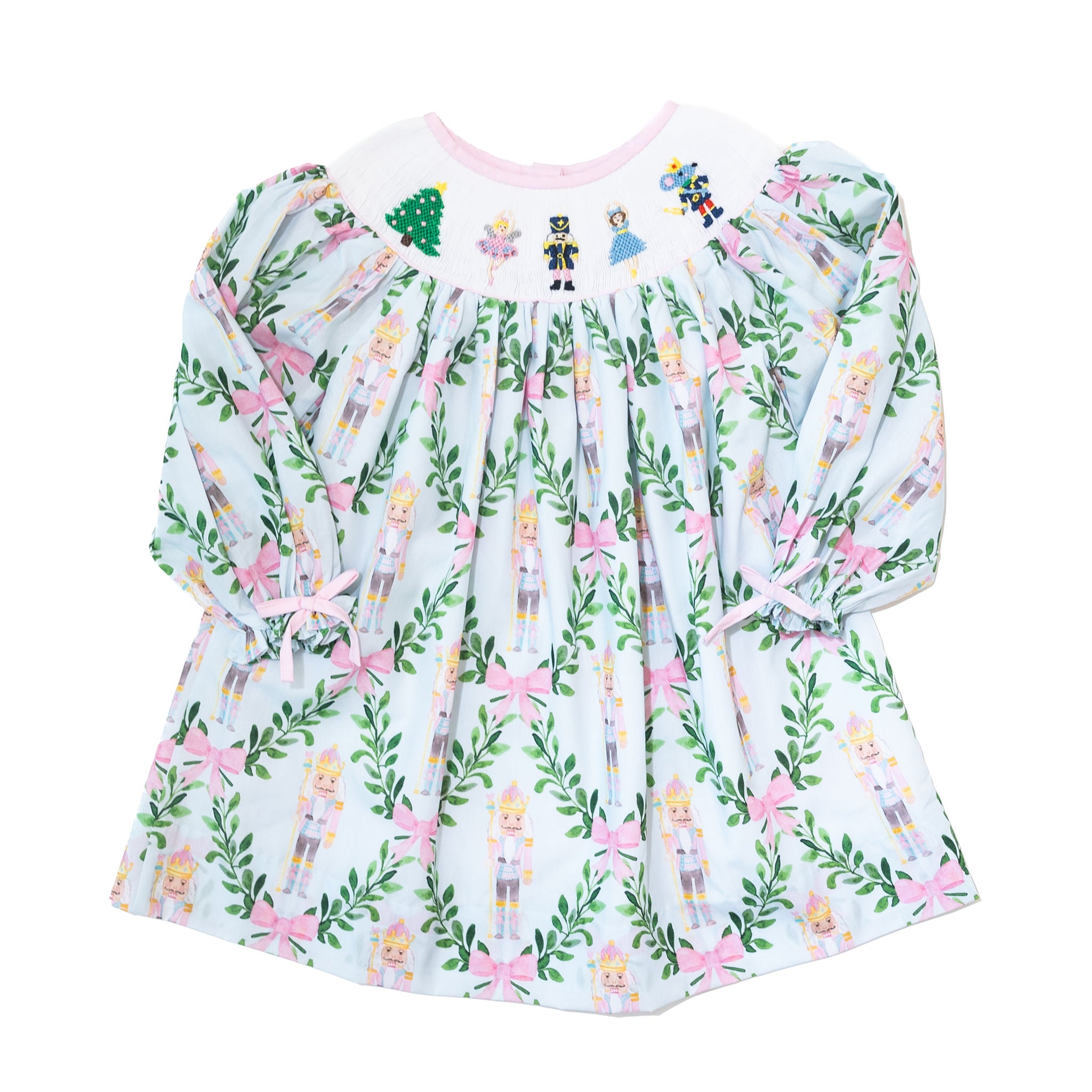 Girls Nutcracker & Bows Smocked Dress