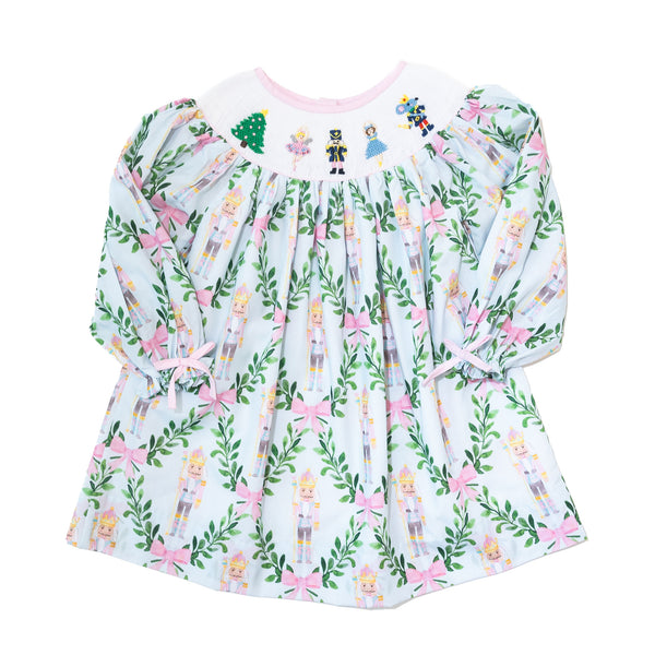 PRE-ORDER: Girls Nutcracker & Bows Smocked Dress (ETA October)