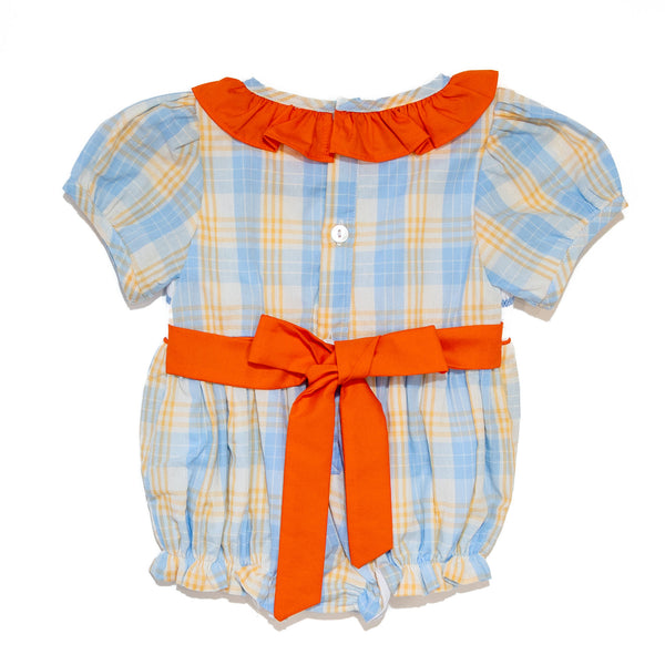 PRE-ORDER: Girls Pumpkin & Bows Plaid Bubble (ETA AUGUST)
