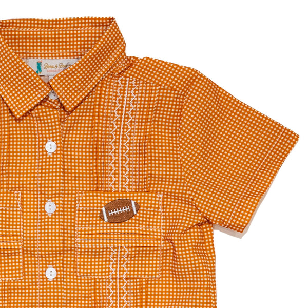 Boys Orange Gameday Guayabera