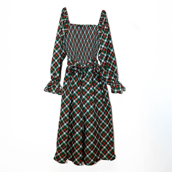Women's Green Plaid Dress