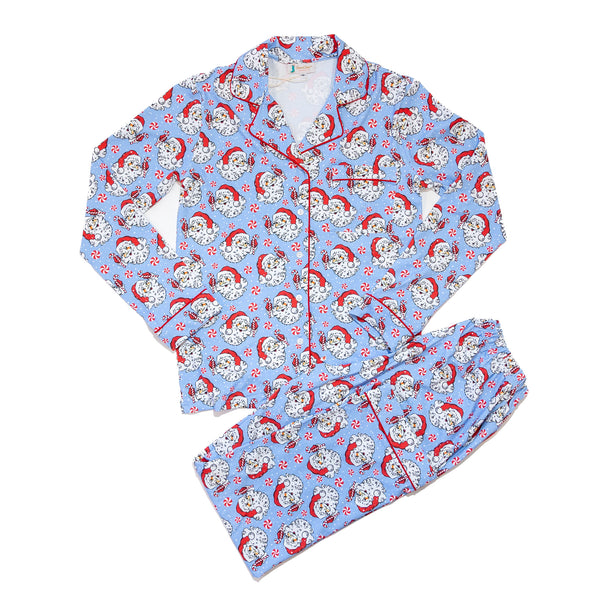 Women's Jolly Santa Button-up Pajamas