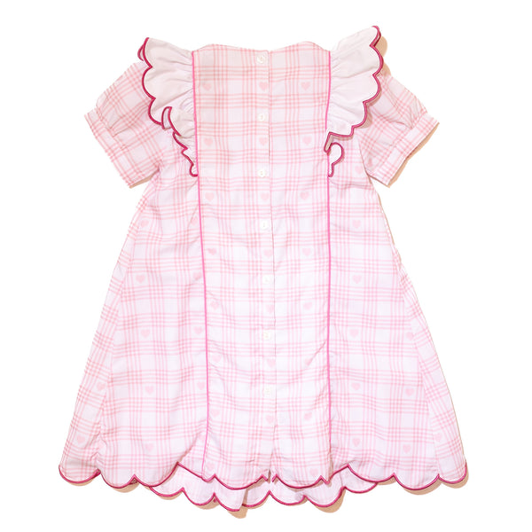 Girls Smocked Lattice Hearts & Bows Dress