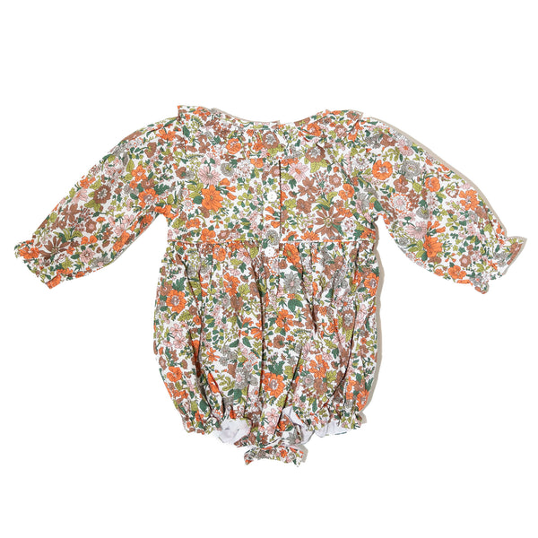 Girls Fall Floral Smocked Bubble