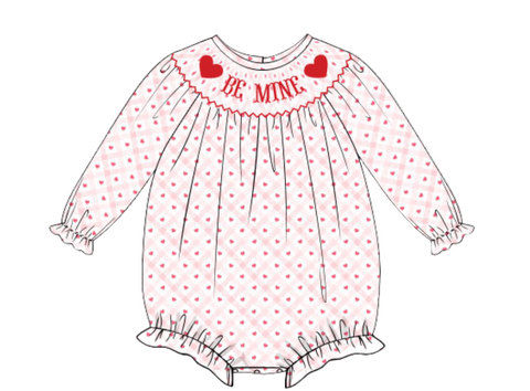 Girls Smocked Be Mine Bubble