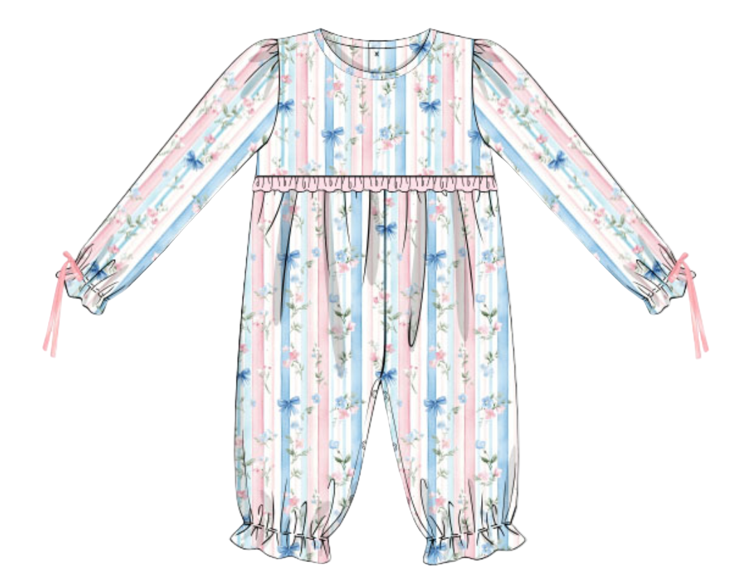 Girls Blossoms & Bows Romper
