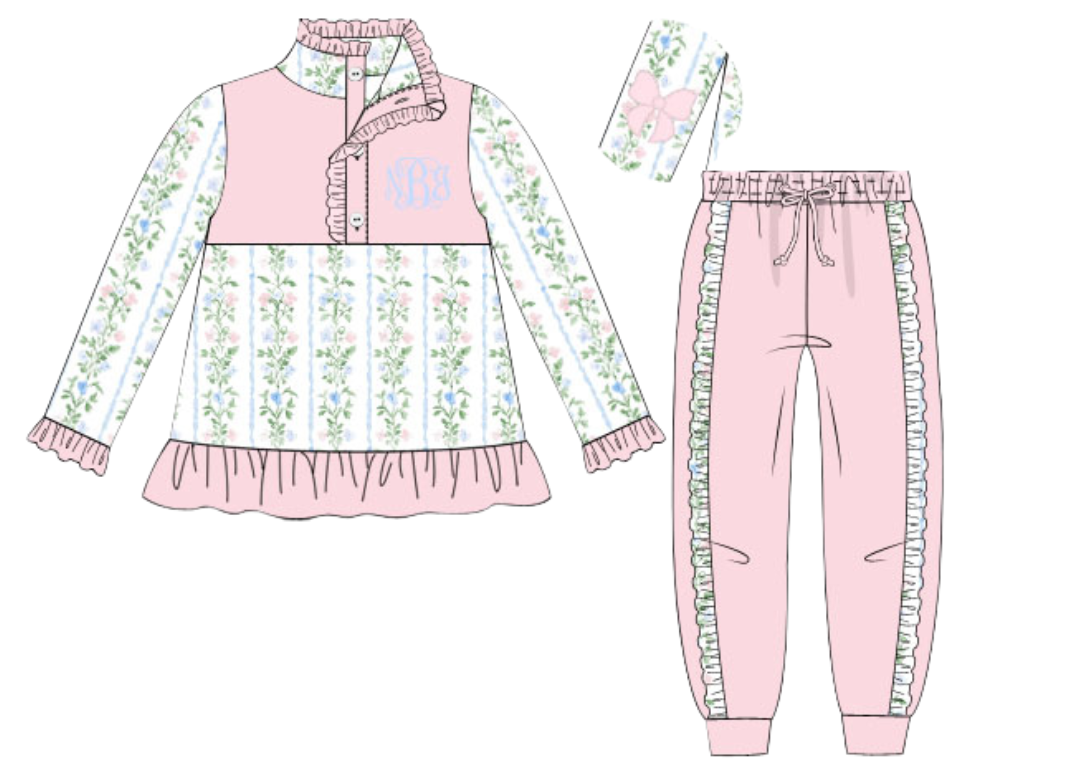 Girls Grandmillenial Garden Pullover & Jogger Set