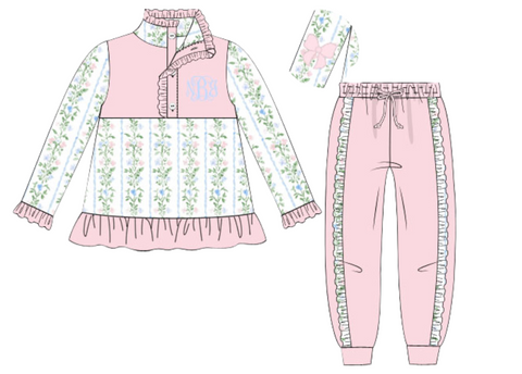 Girls Grandmillenial Garden Pullover & Jogger Set