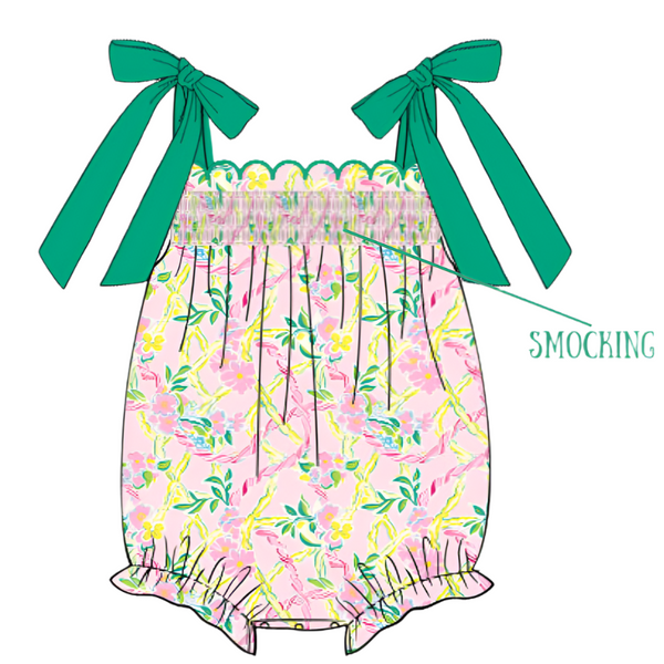 Girls Sweet Summer Smocked Bubble