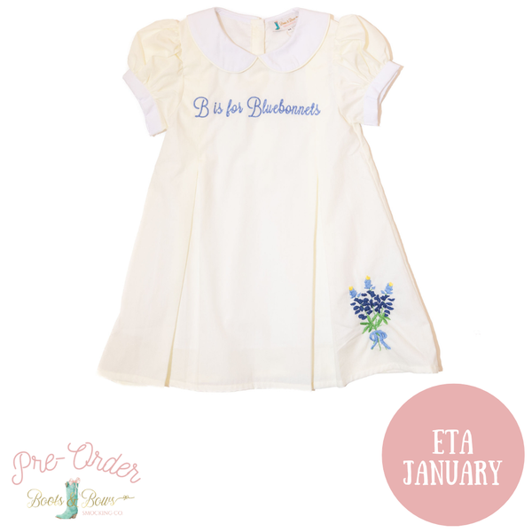 PRE-ORDER: Girls B is for Bluebonnets Dress (ETA January)