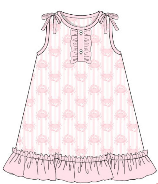 Girls Pink Crab Lounge Dress