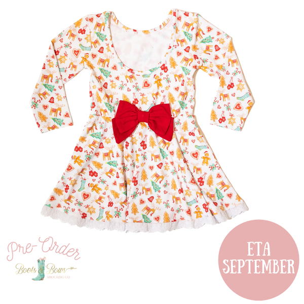 PRE-ORDER: Girls Gingerbread Twirl Dress (ETA September)