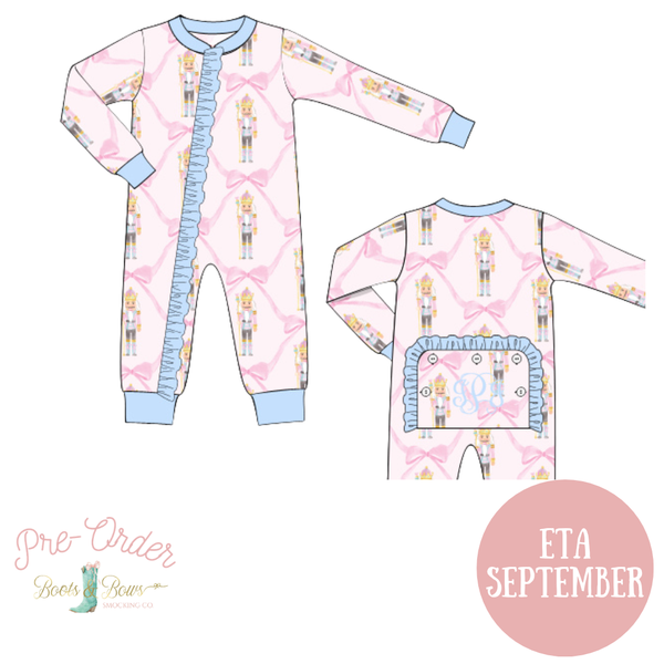 PRE-ORDER: Baby Girl Pink Nutcracker Ruffle Pajamas (ETA September)