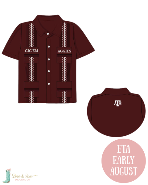 PRE-ORDER: Officially Licensed Texas A&M Guayabera (ETA Early August)