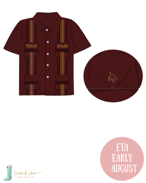 PRE-ORDER: Officially Licensed Texas State University Guayabera (ETA Early August)