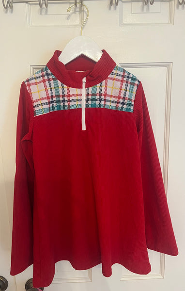 Christmas Red Corduroy Pullover - Size 12