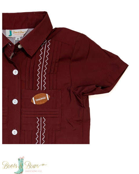 PRE-ORDER: Boys Maroon Gameday Guayabera (ETA Early August)