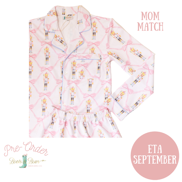 PRE-ORDER: Women's Pink Nutcracker Button-up Pajamas (ETA September)