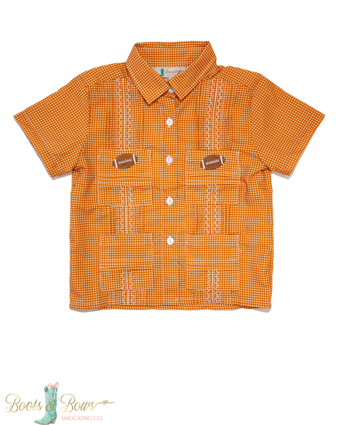 Pre-Order: Boys Orange Gameday Guayabera (ETA Early August)