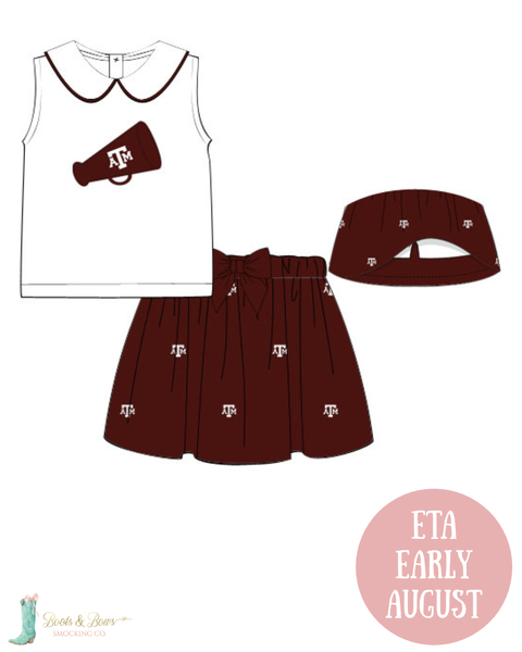 PRE-ORDER: Officially Licensed Texas A&M Spirit of Aggieland Girls Athletic Skirt Set (ETA Early August)