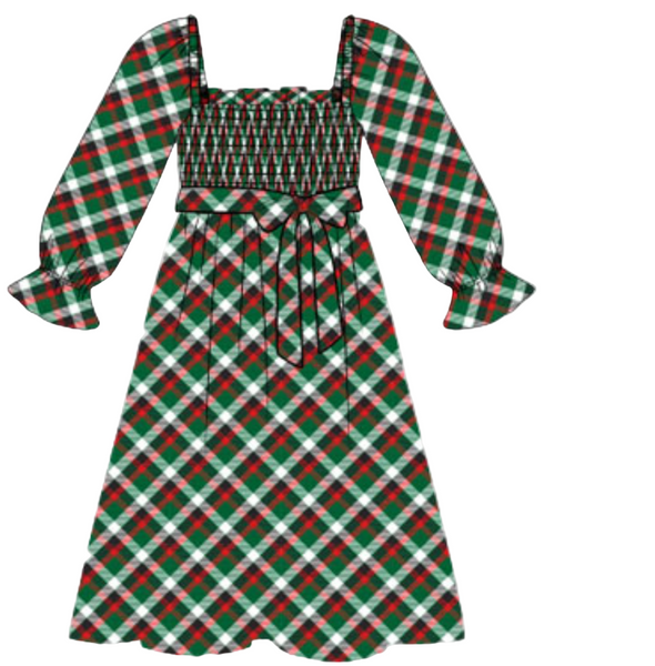 Women's Green Plaid Dress