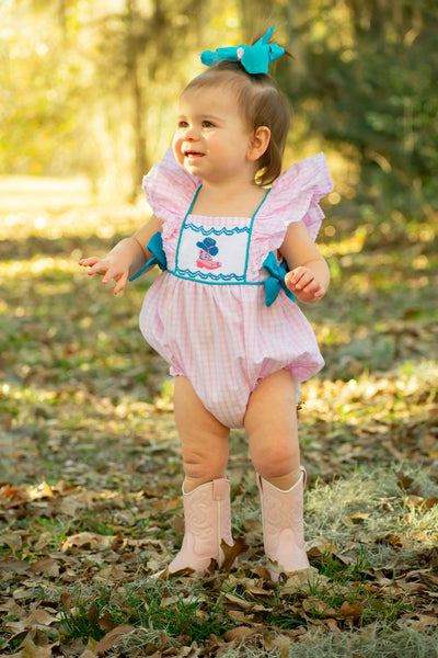 Pink Cowgirl Boot Bubble - 6M