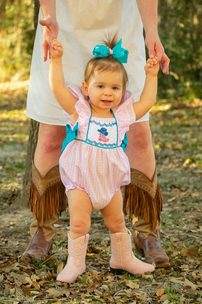 Pink Cowgirl Boot Bubble - 6M